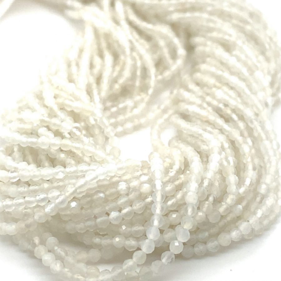 Moonstone White Faceted Beads