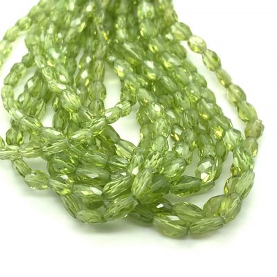 Peridot Oval Flat Beads