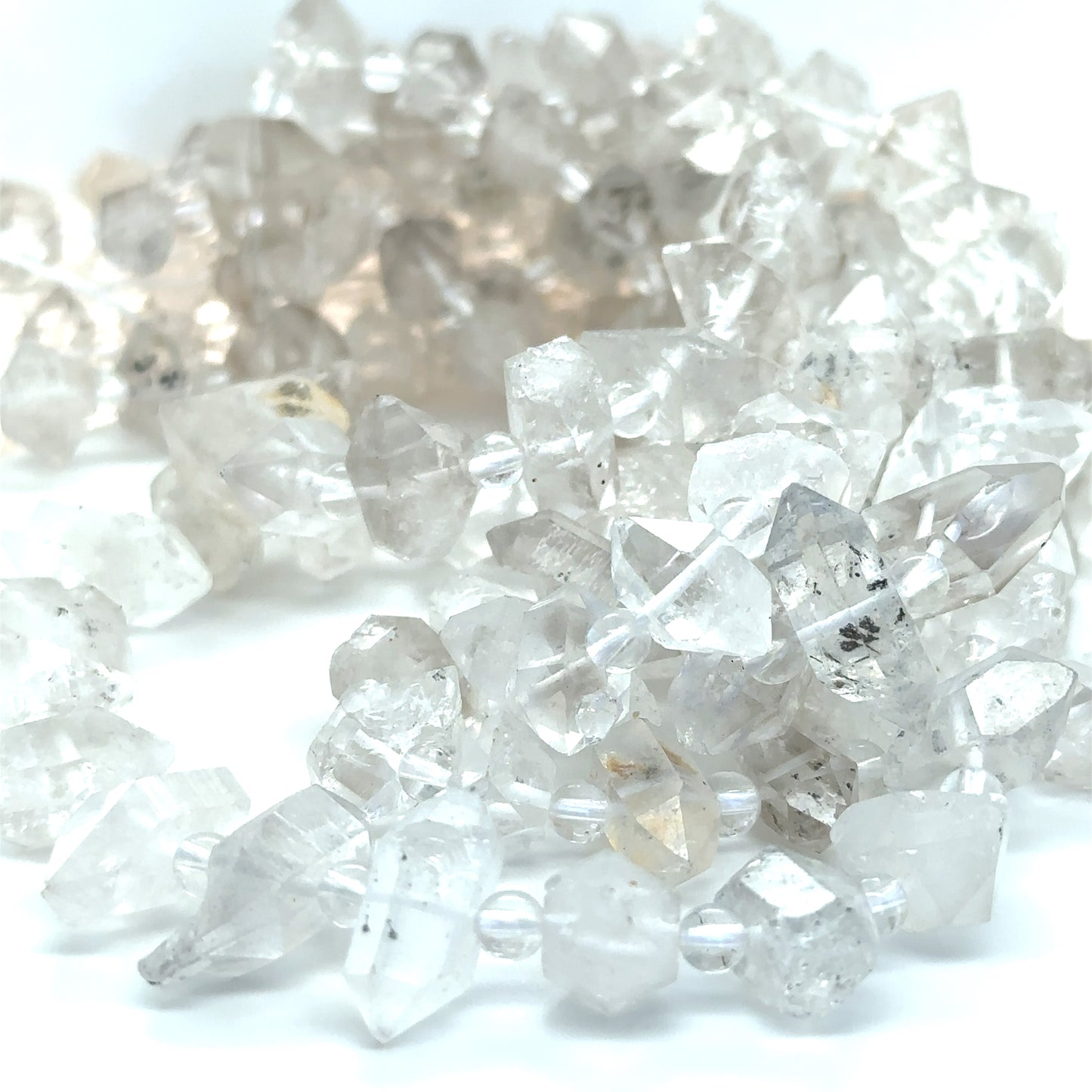 Quartz Tumble Facet Beads