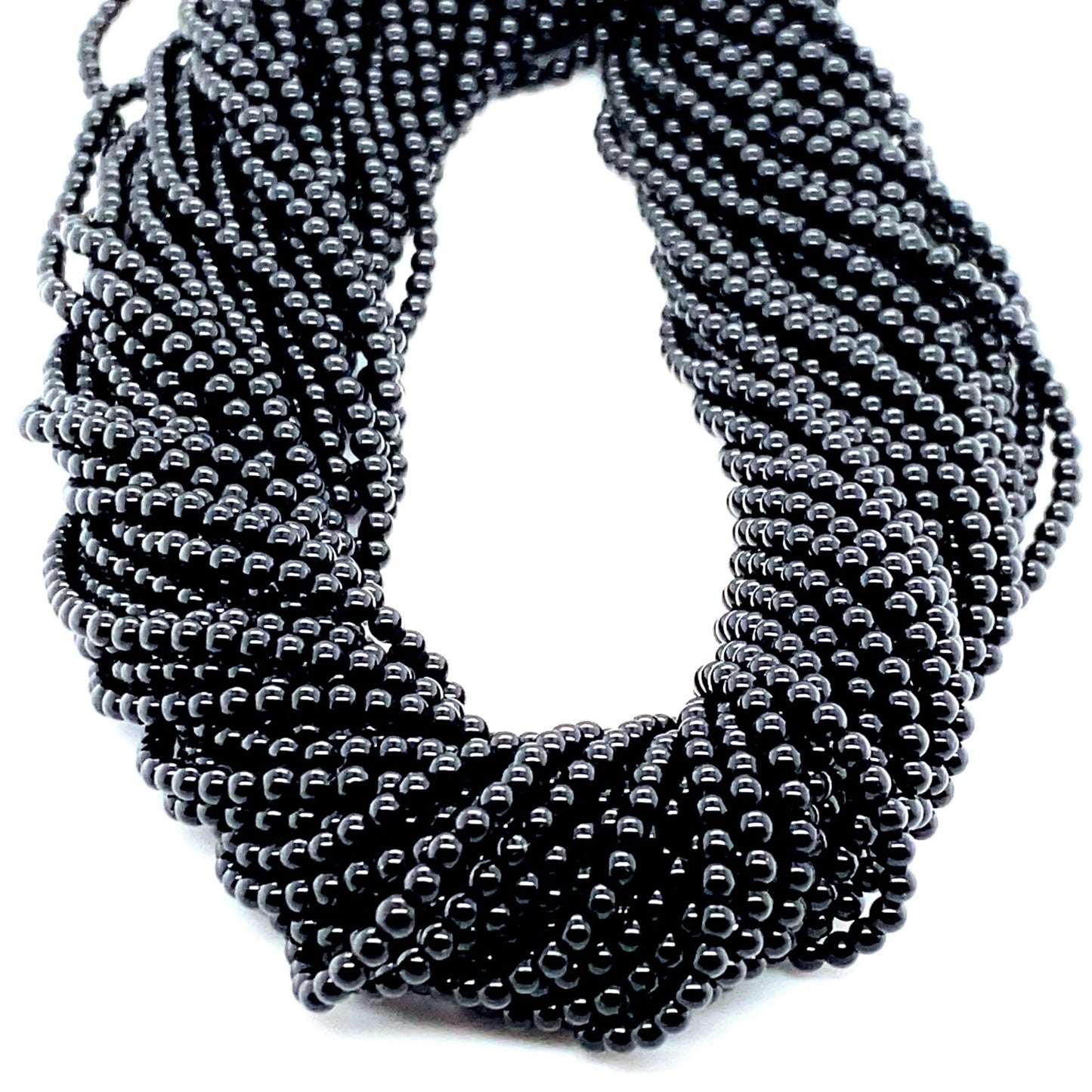 Black Onyx Round Polished Beads