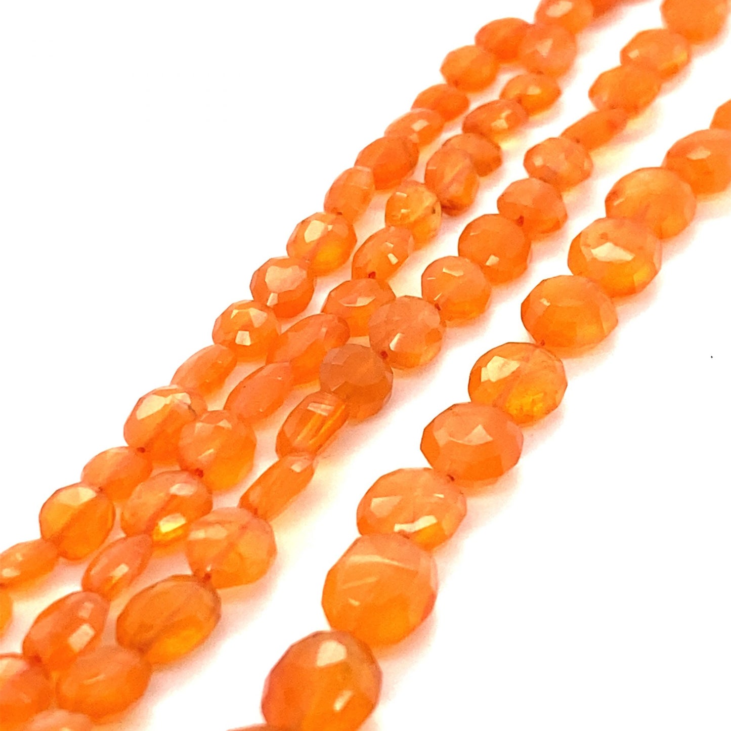Carnelian Flat Oval Facet Beads