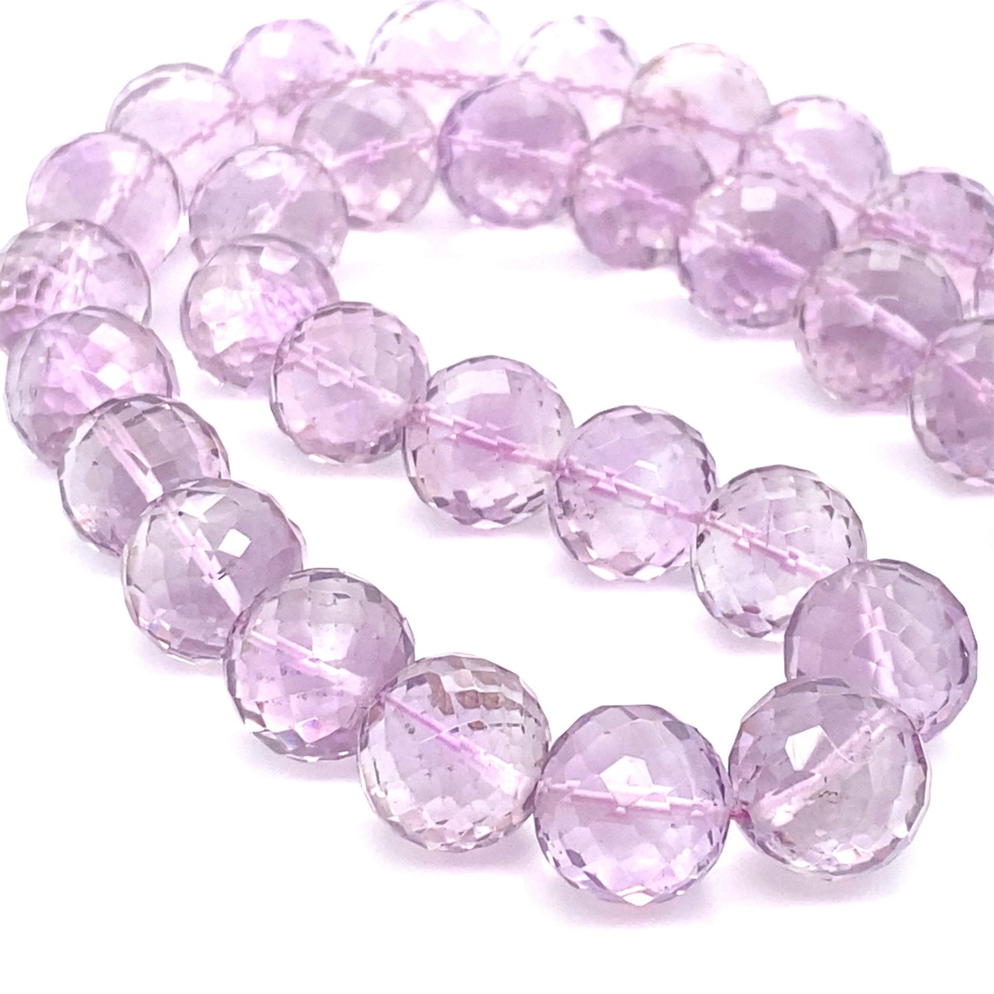 Amethyst Pink Round Checker beads