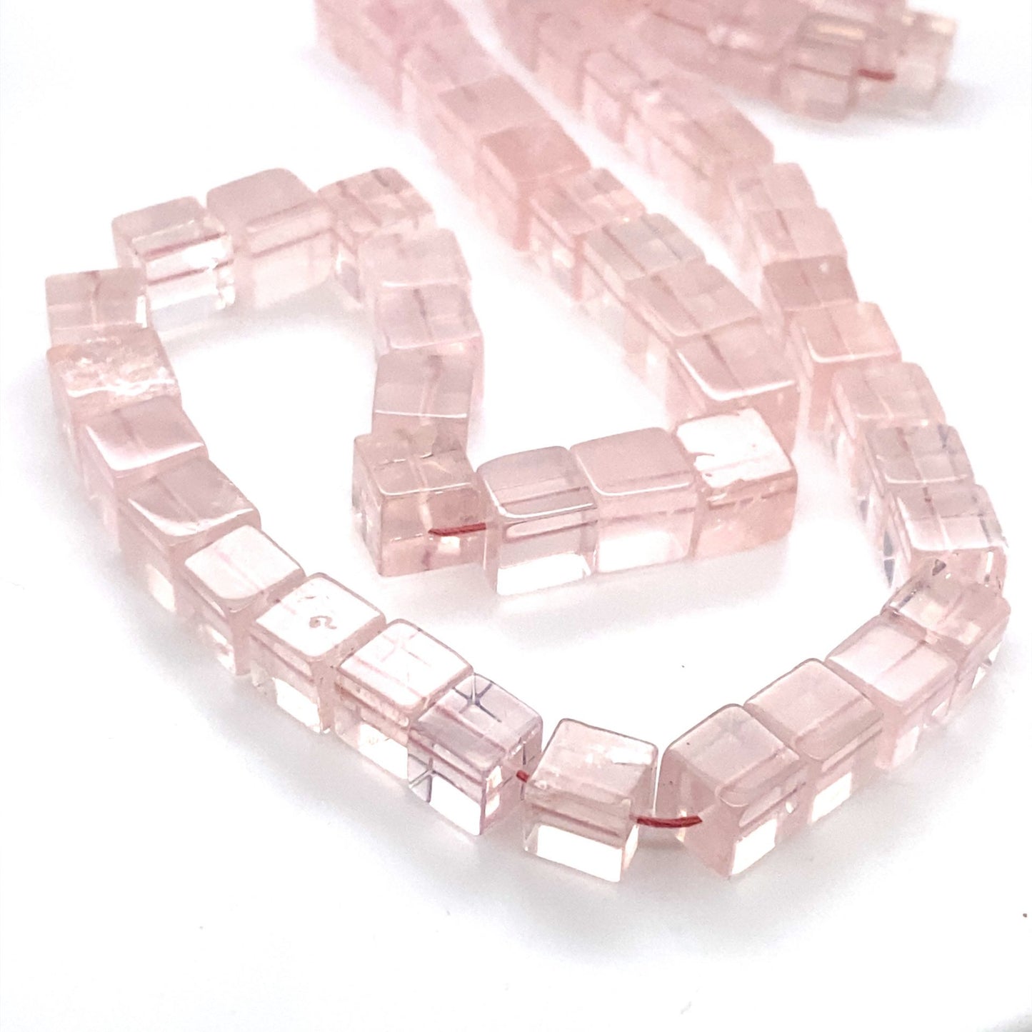 Rose Quartz Cube Beads