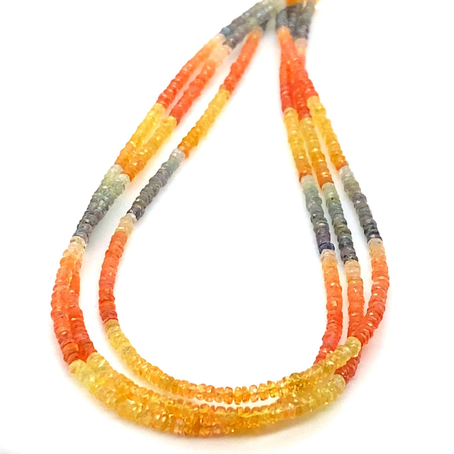 Sapphire Multi Color Facet Beads