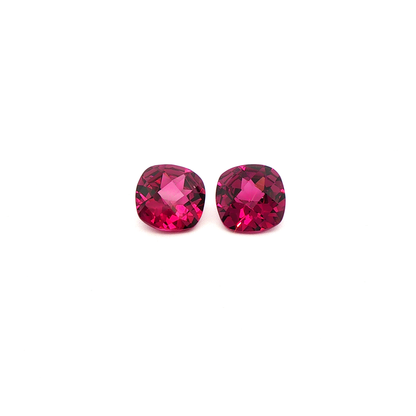 Rhodolite Checkerboard Square Cushion 6.726ct