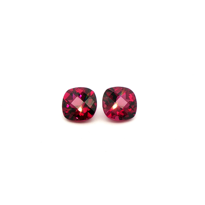 Rhodolite Checkerboard Square Cushion 7.703ct