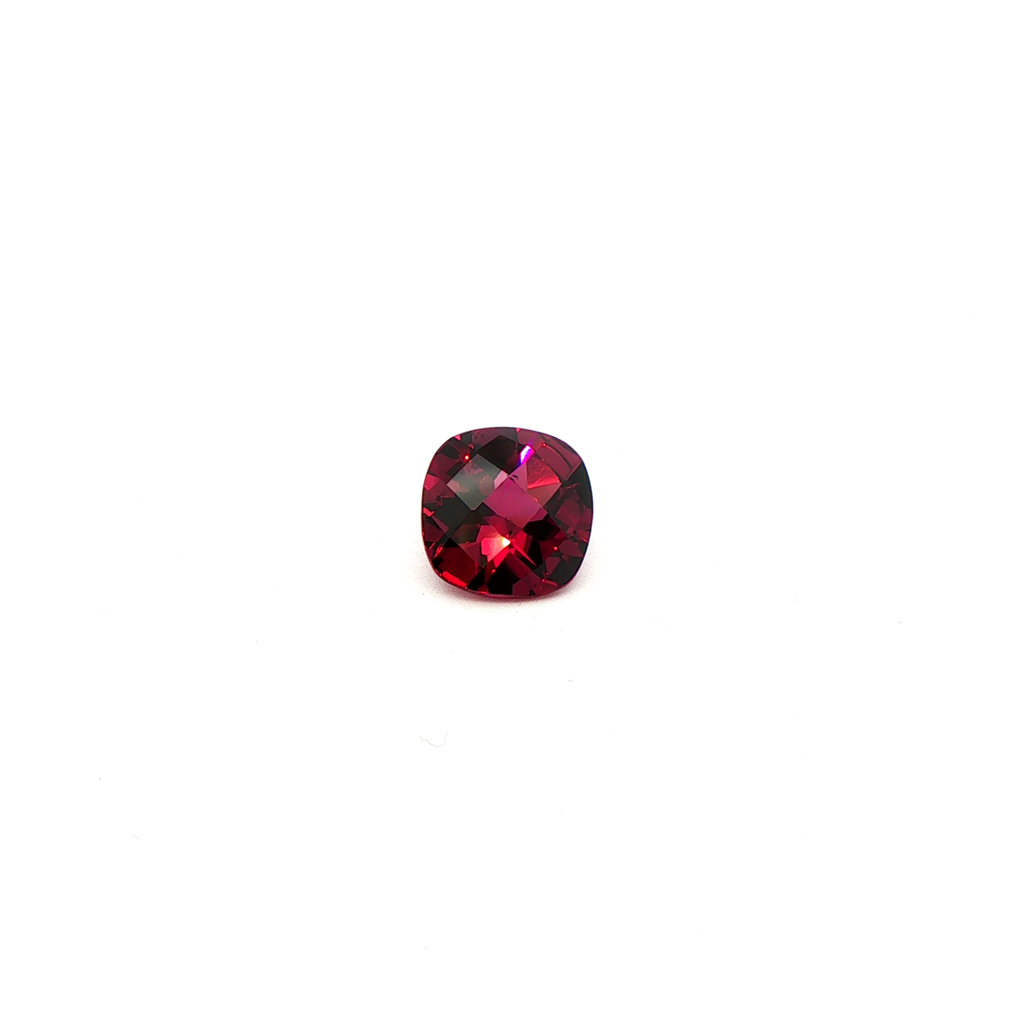 Rhodolite Checkerboard Square Cushion 3.476ct