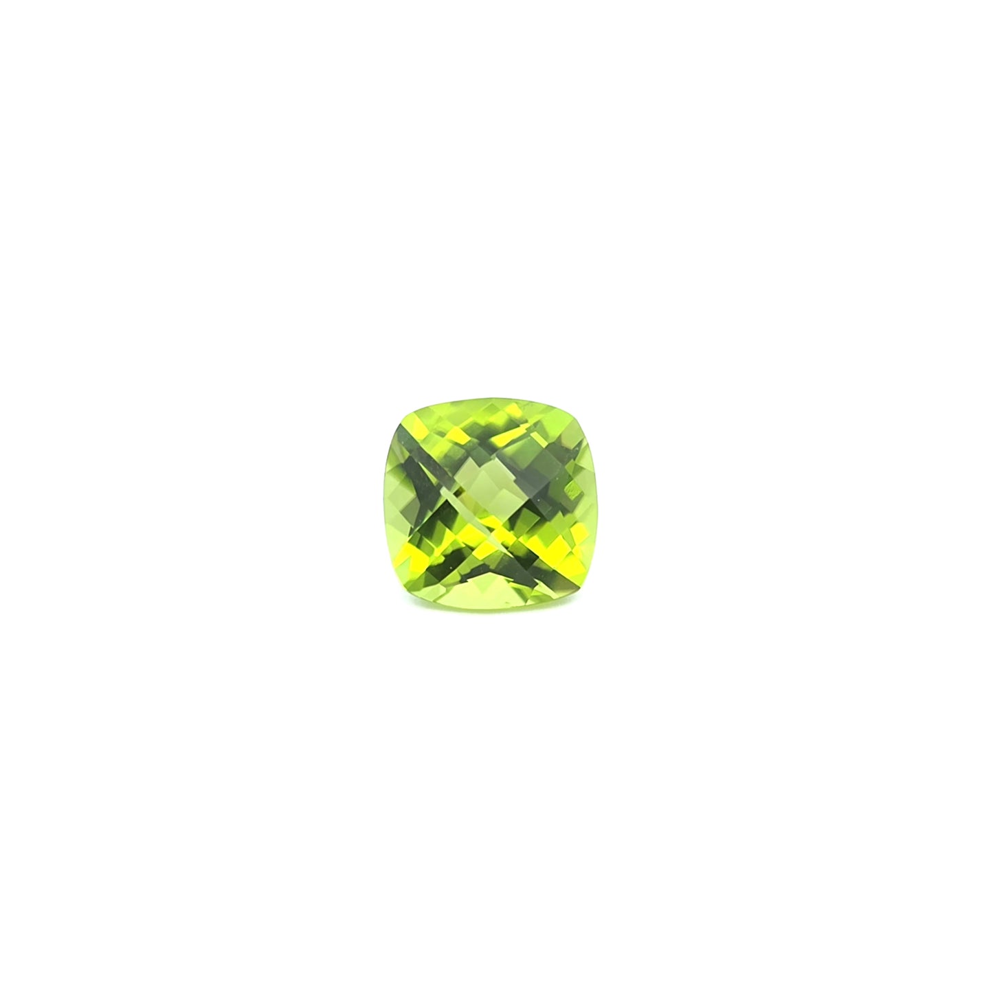 Peridot Square Cushion Checkerboard 3.326ct