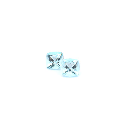 Aquamarine Square Cushion Pair 4.363ct