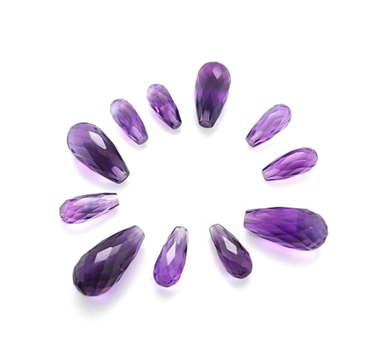 Amethyst Briolette and Polished Drops