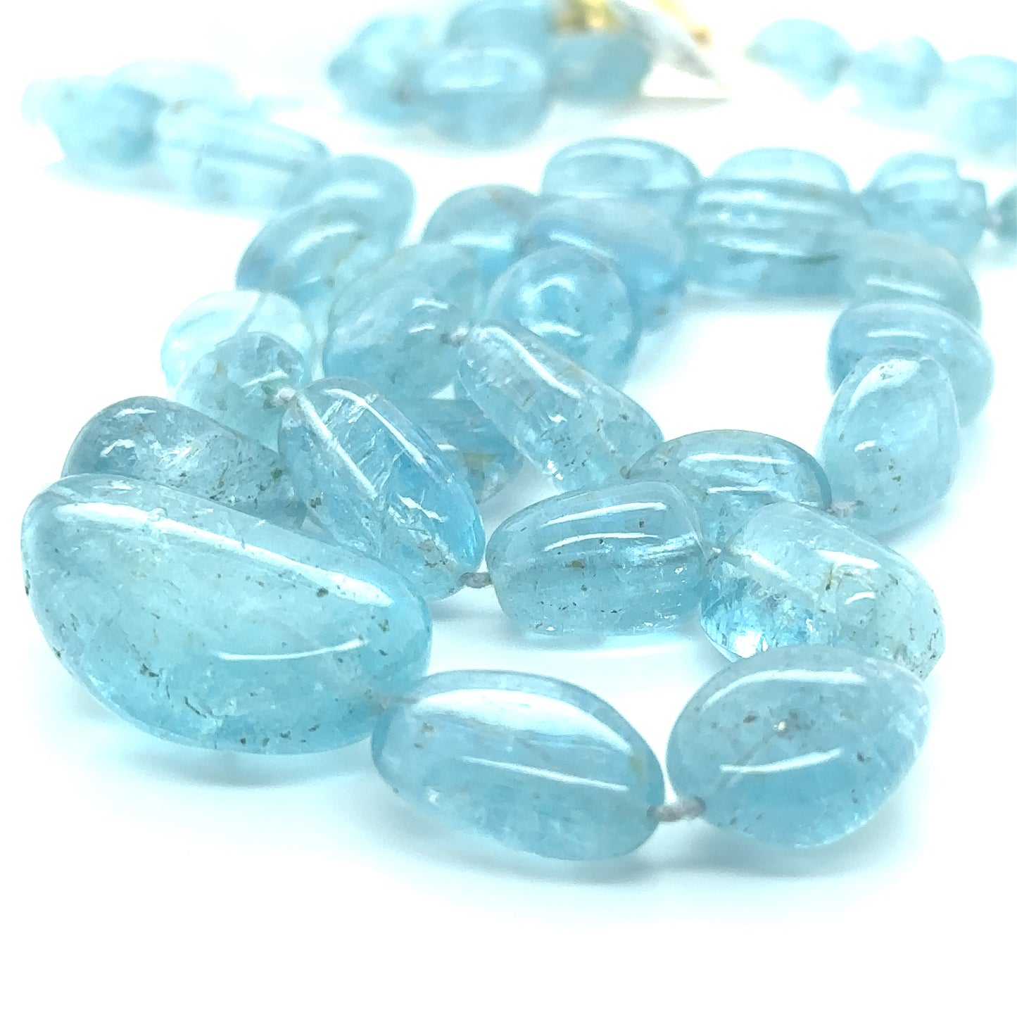 Aquamarine Pebble Beads