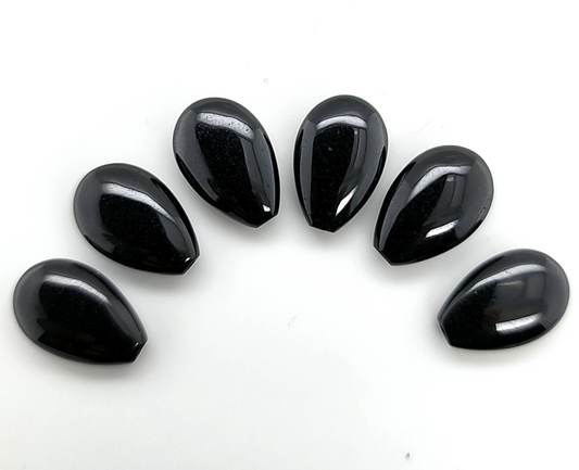 Black Spinel Briolette and Polished Drops