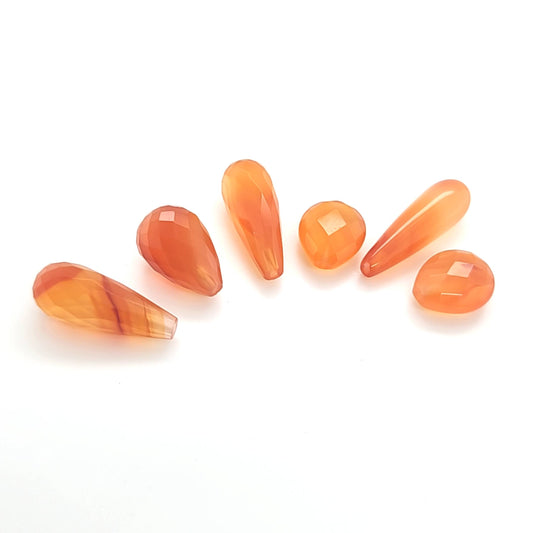 Carnelian Briolette and Polished Drops