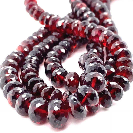 Garnet Facet Beads Large