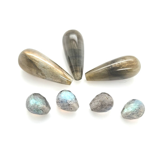 Labradorite Briolette and Polished Drops