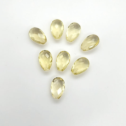 Lemon Quartz Briolette and Polished Drops