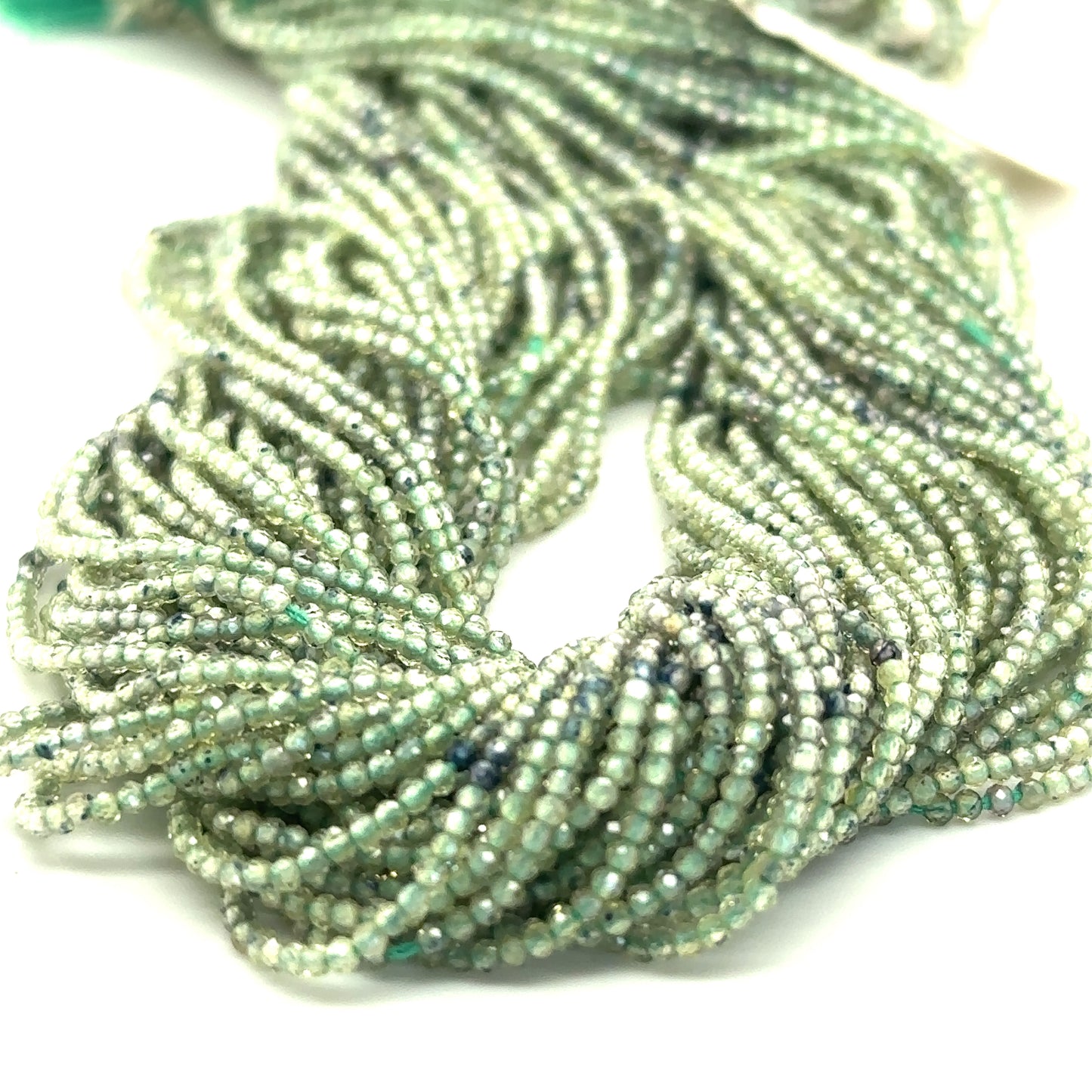 Sapphire Green Facet Beads