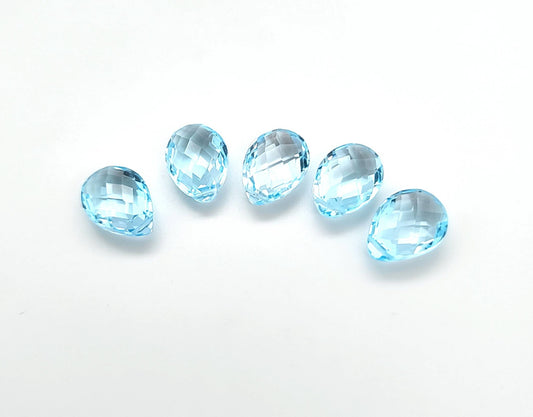 Sky Blue Topaz Briolette and Polished Drops