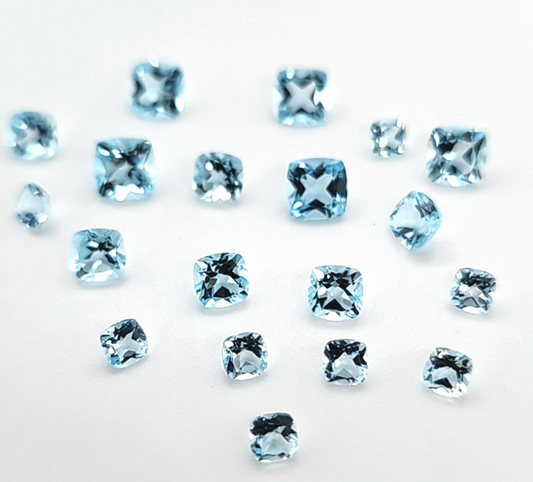 Sky Blue Topaz Cushion Price List