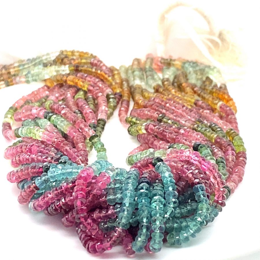 Tourmaline Multi Color Facet Beads