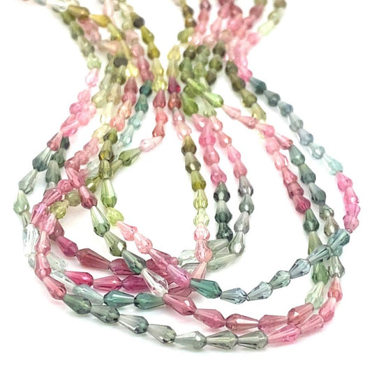 Tourmaline Multi Color Briolette Beads