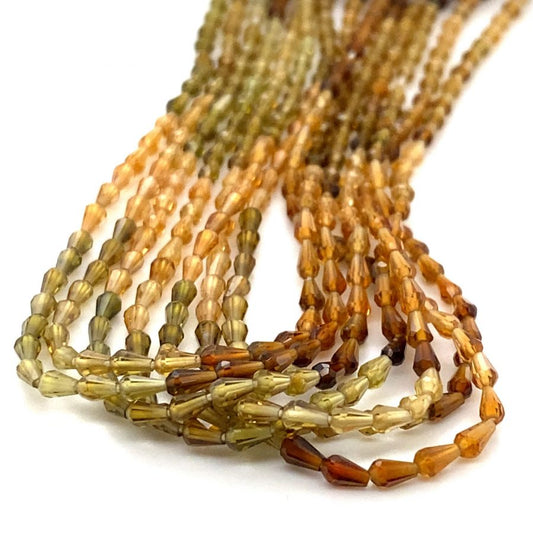 Tourmaline Multi Color Browns Briolette Beads