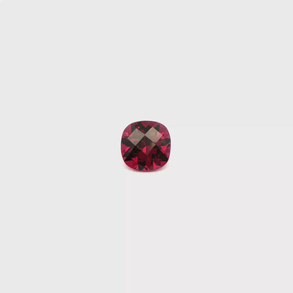 Rhodolite Checkerboard Square Cushion 3.862ct