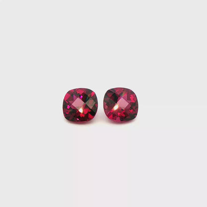 Rhodolite Checkerboard Square Cushion 7.703ct