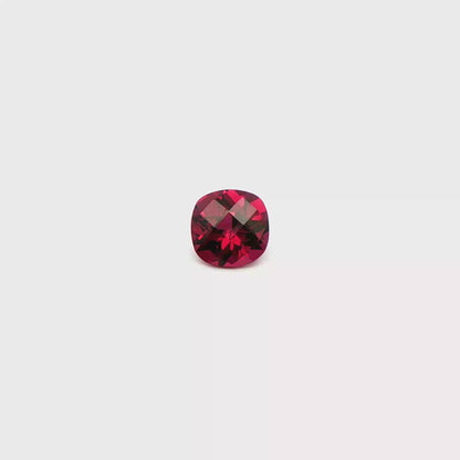 Rhodolite Checkerboard Square Cushion 3.479ct