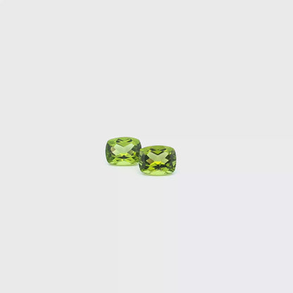 Peridot Rectangular Cushion Pair 6.71ct