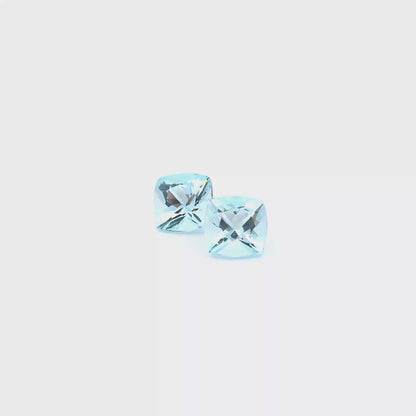 Aquamarine Square Cushion Pair 4.363ct