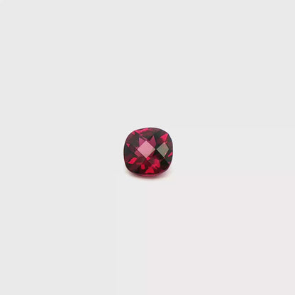 Rhodolite Checkerboard Square Cushion 3.476ct
