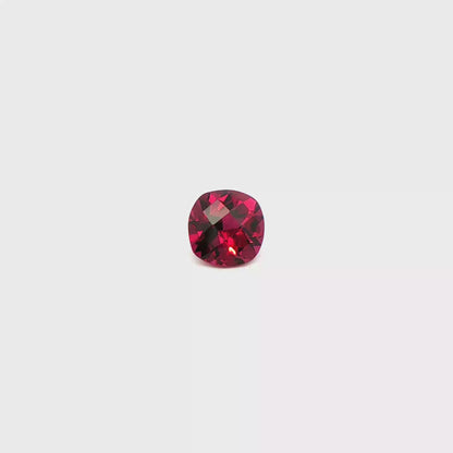 Rhodolite Checkerboard Square Cushion 3.611ct