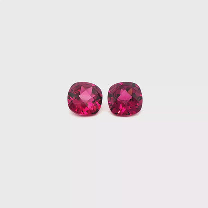 Rhodolite Checkerboard Square Cushion 6.726ct