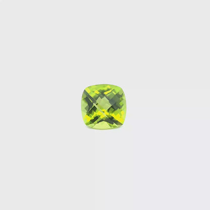 Peridot Square Cushion Checkerboard 3.326ct