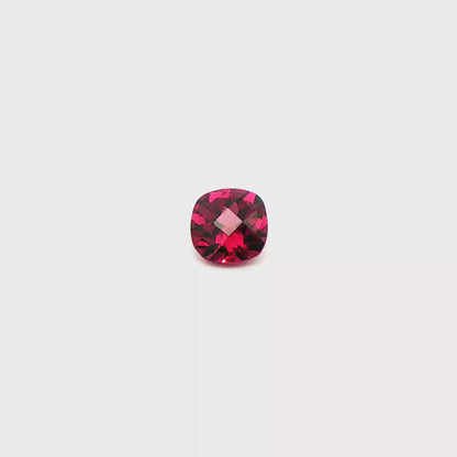 Rhodolite Checkerboard Square Cushion 3.518ct