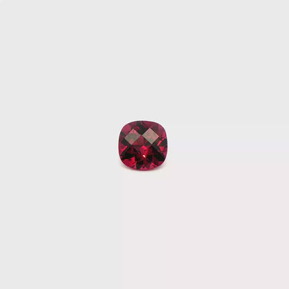 Rhodolite Checkerboard Square Cushion 3.735ct