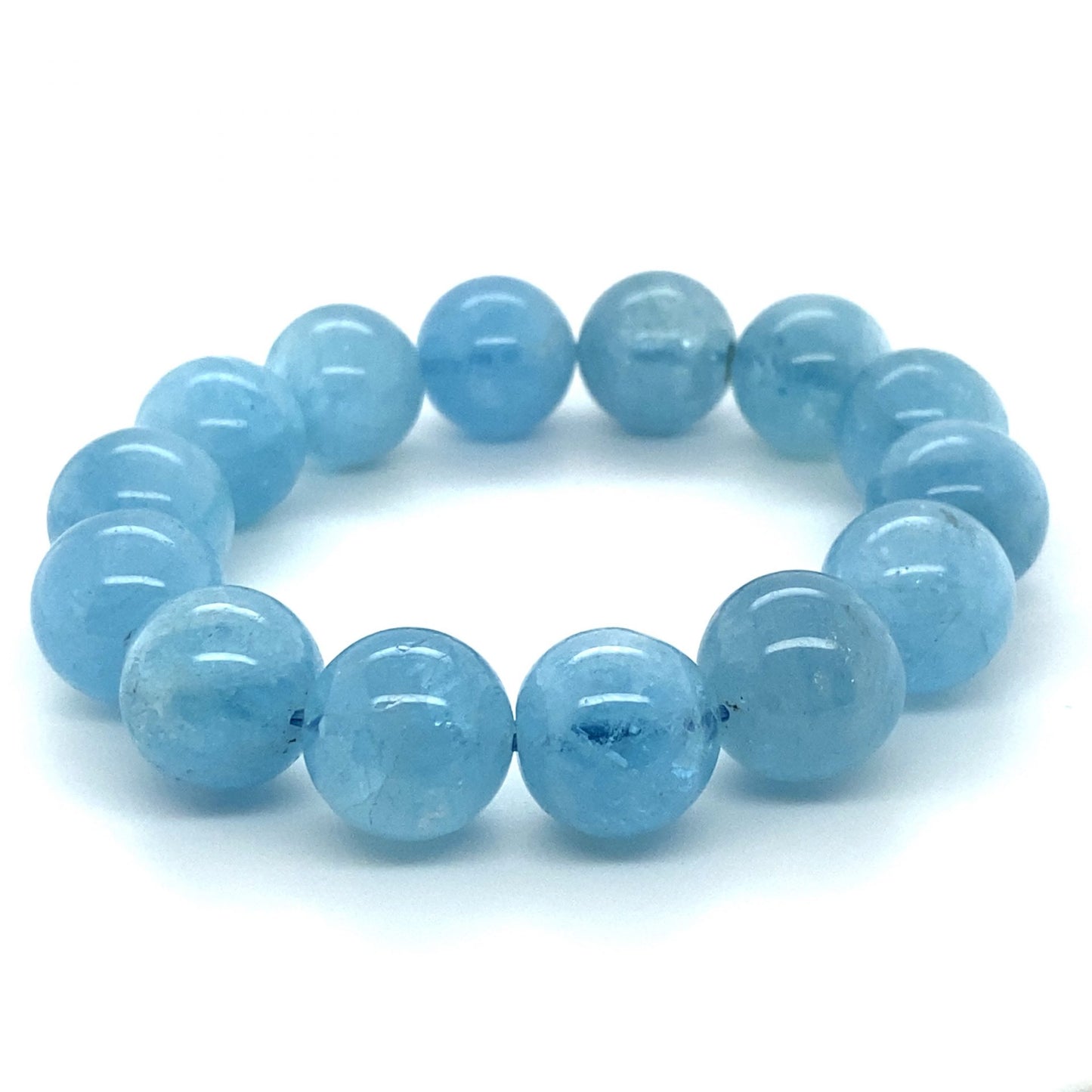 Aquamarine Round Polished Beads