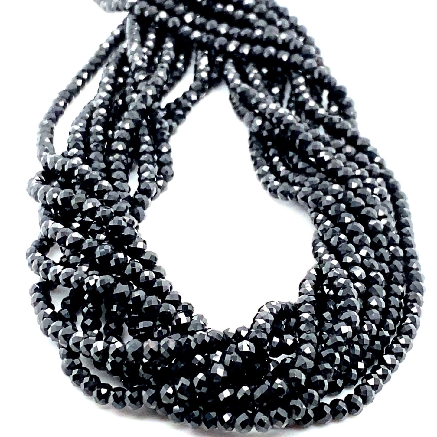 Black Spinel Facet Beads