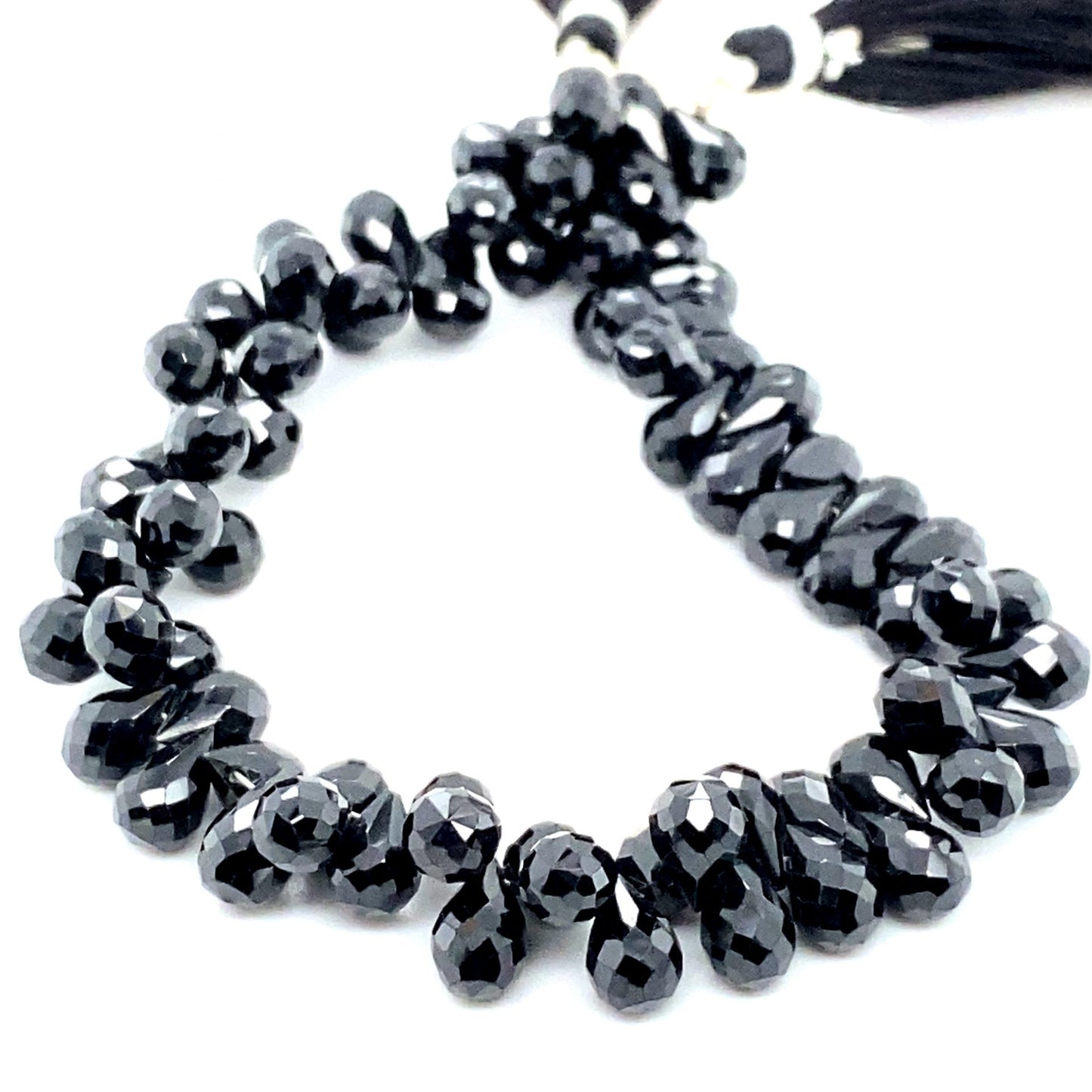 Black Spinel Briolette Beads