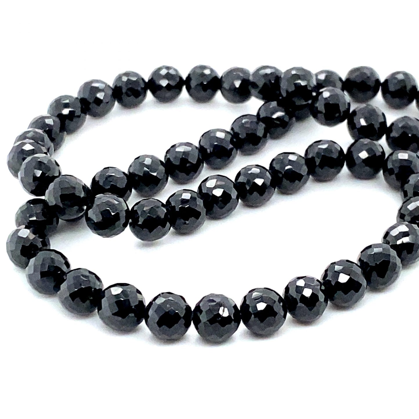 Black Spinel Round Facet Beads