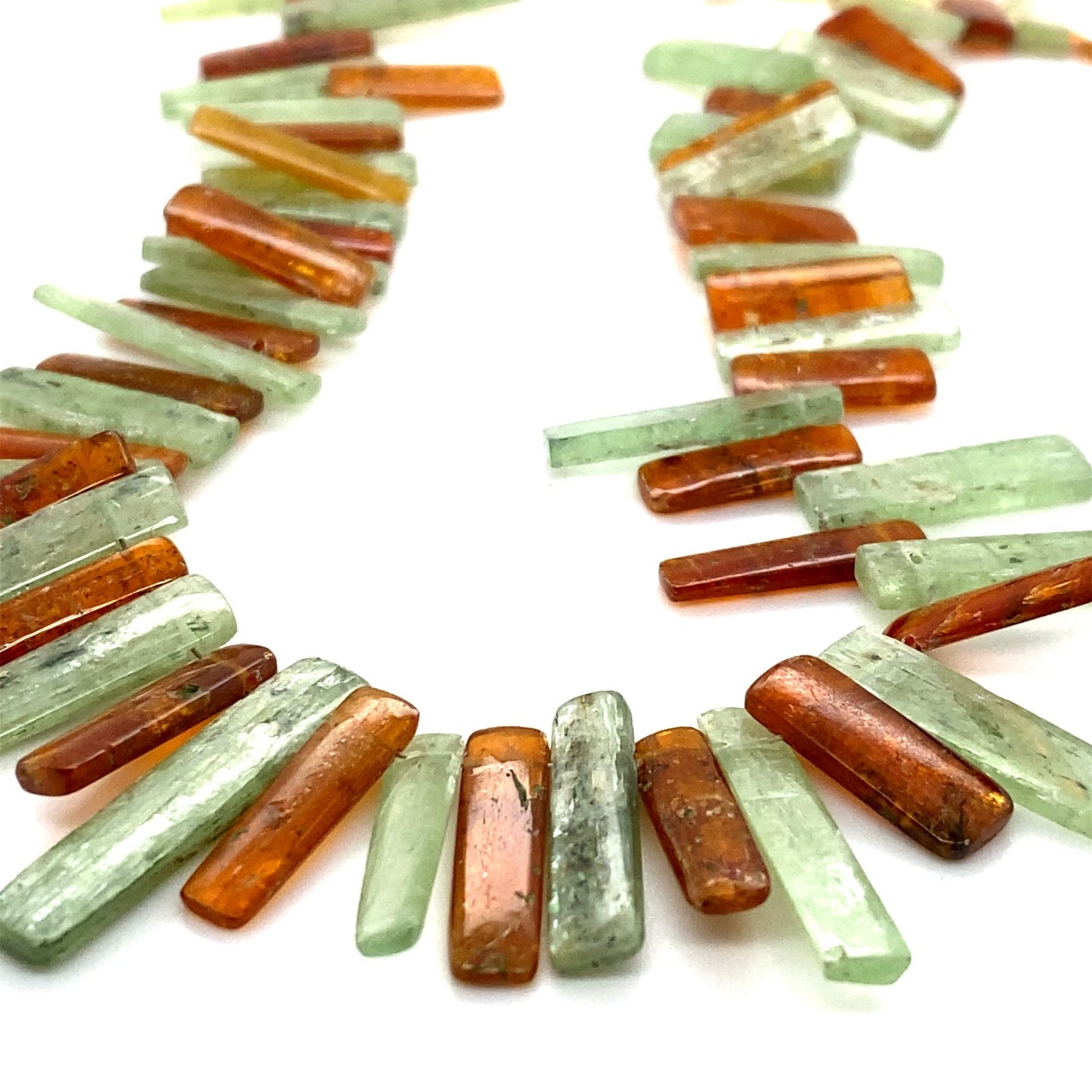 Kyanite Green & Orange Stick Beads