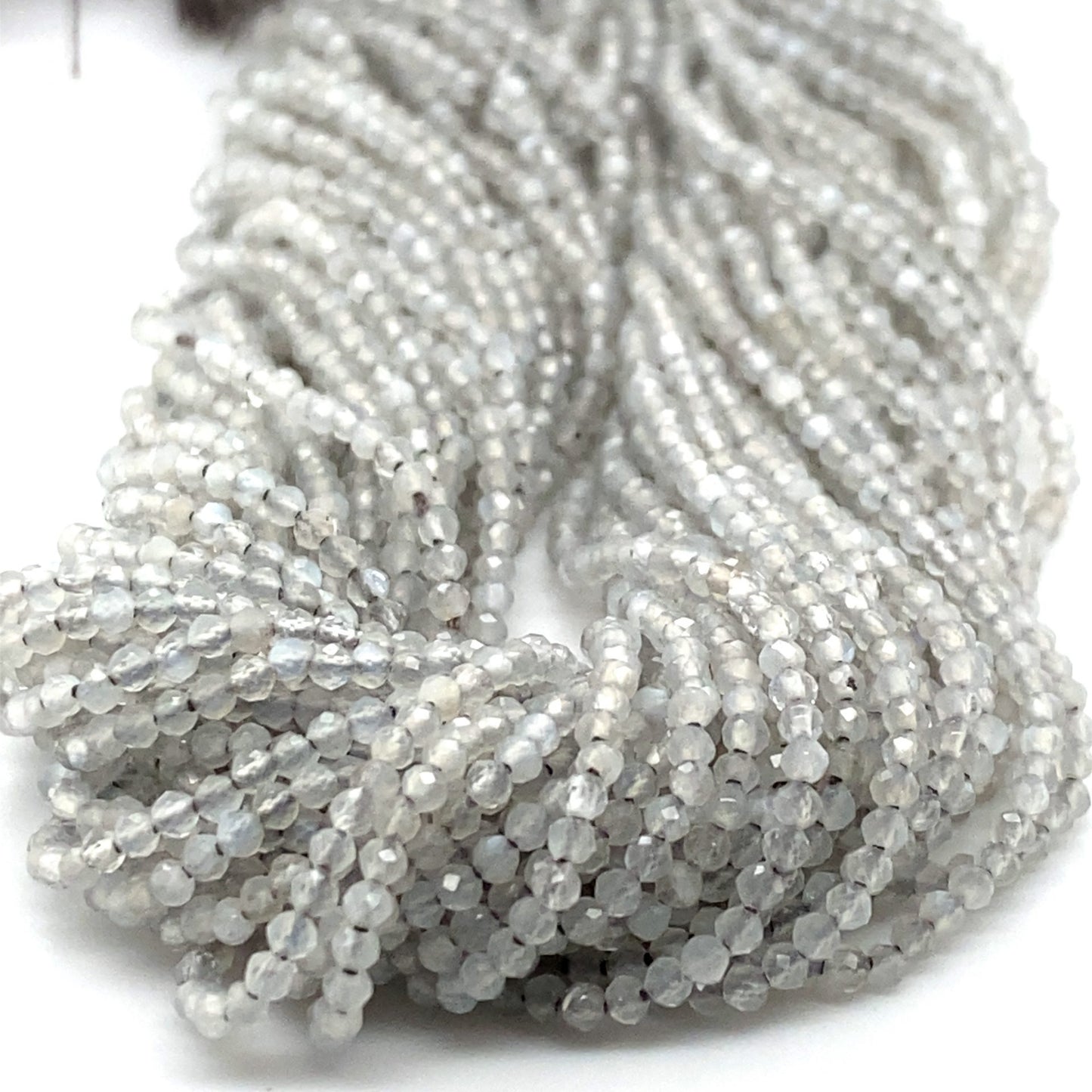 Moonstone Grey Faceted Beads