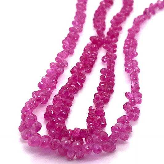 Sapphire Pink Briolette Beads