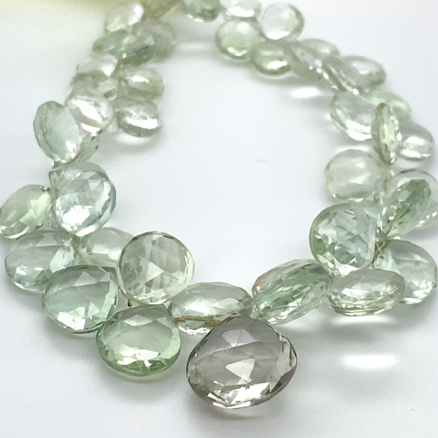 Prasiolite Badam Beads