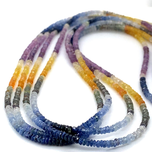 Sapphire Multi Color Facet Beads