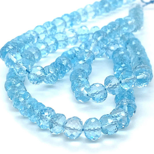 Topaz Sky Blue Facet Beads Large