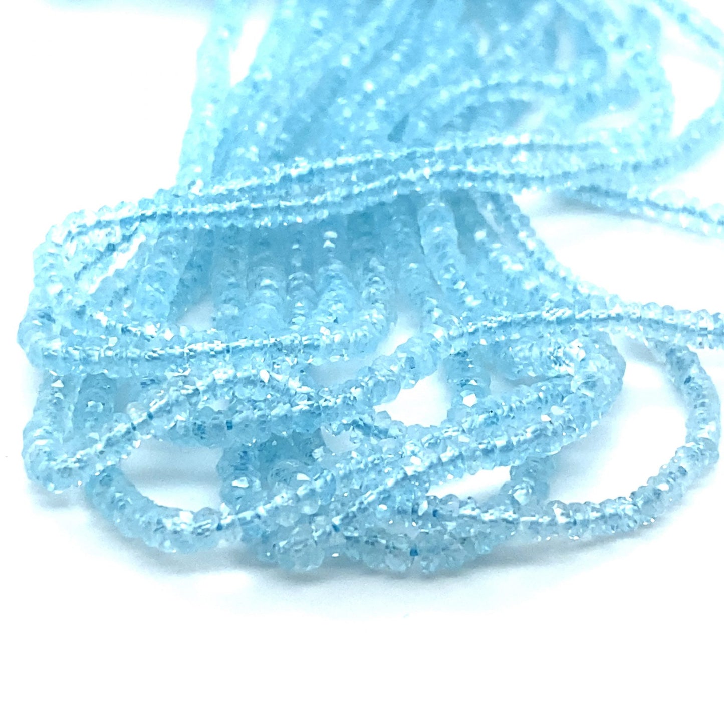 Topaz Sky Blue Facet Beads Small