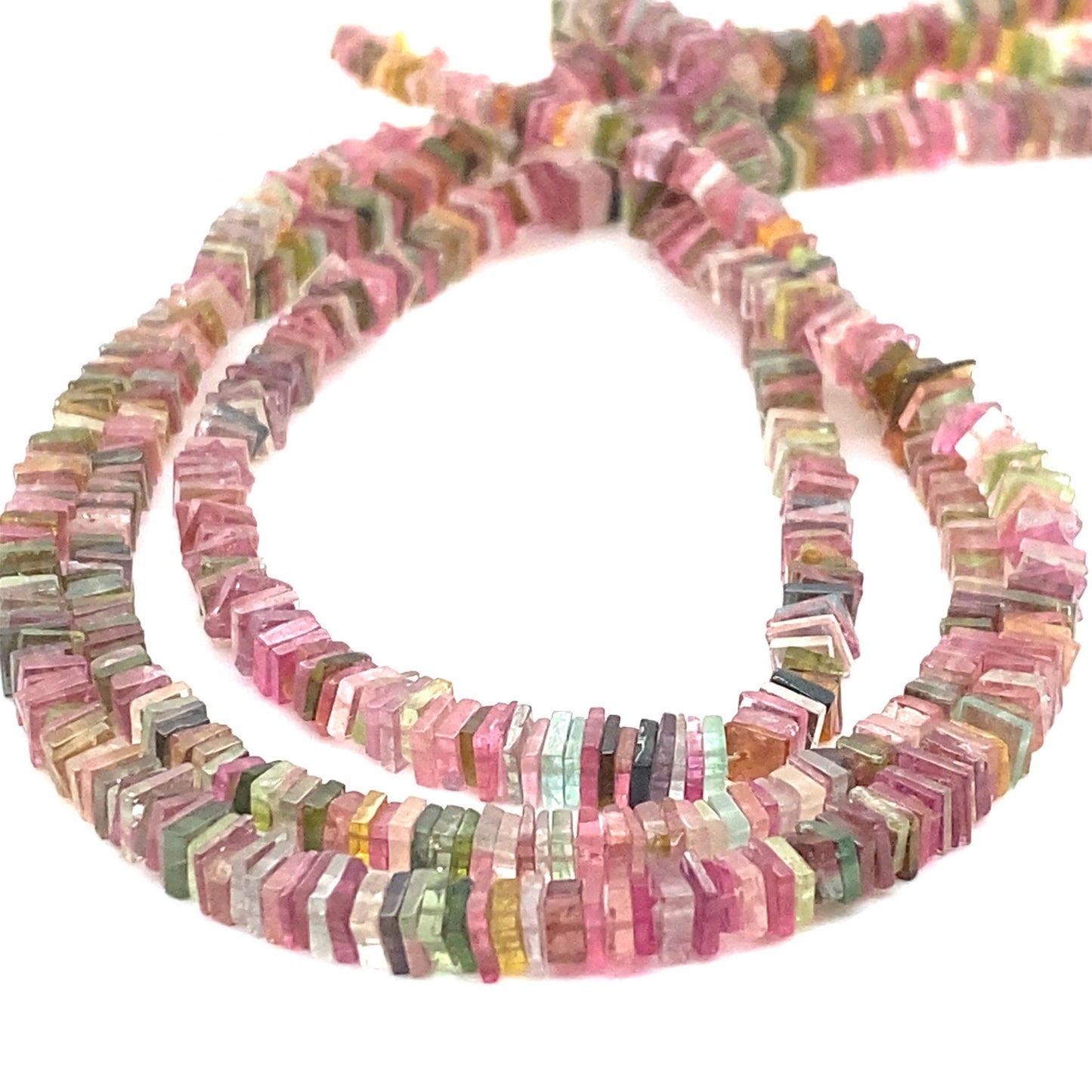 Tourmaline Square Disk Beads